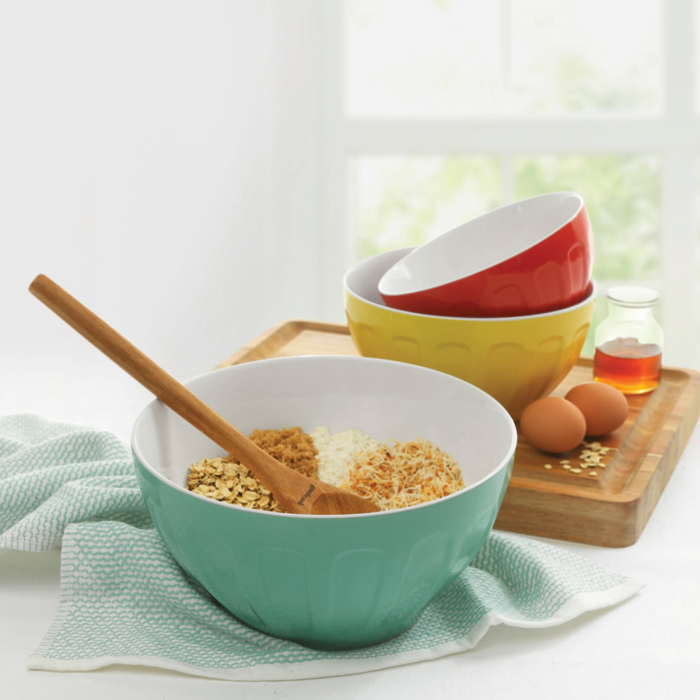 Ceramic 3-Piece Stoneware Nesting Kitchen Mixing Bowl Set