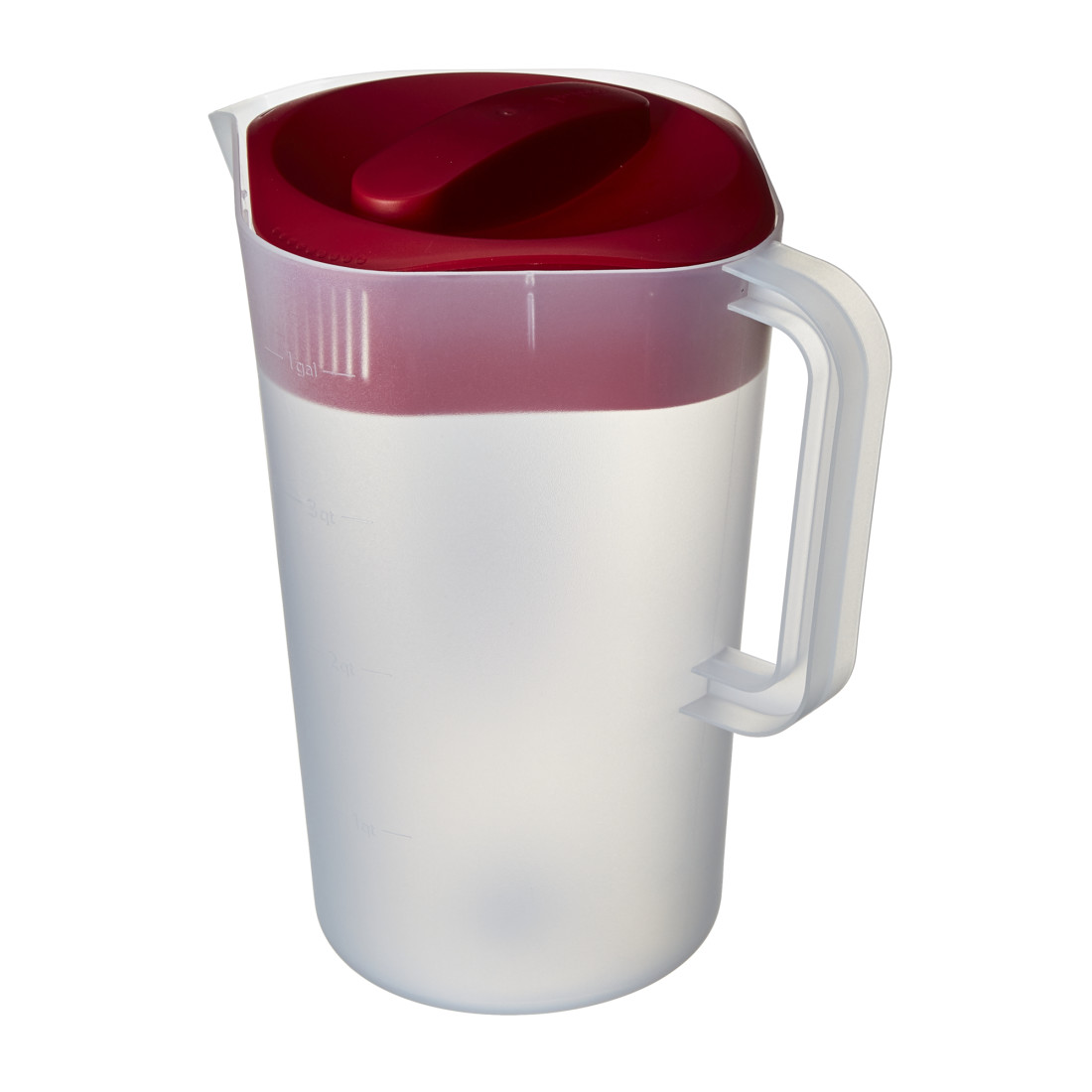 G.E.T. Heavy-Duty 1 Gallon Plastic Pitcher with Lid, Clear, BPA Free