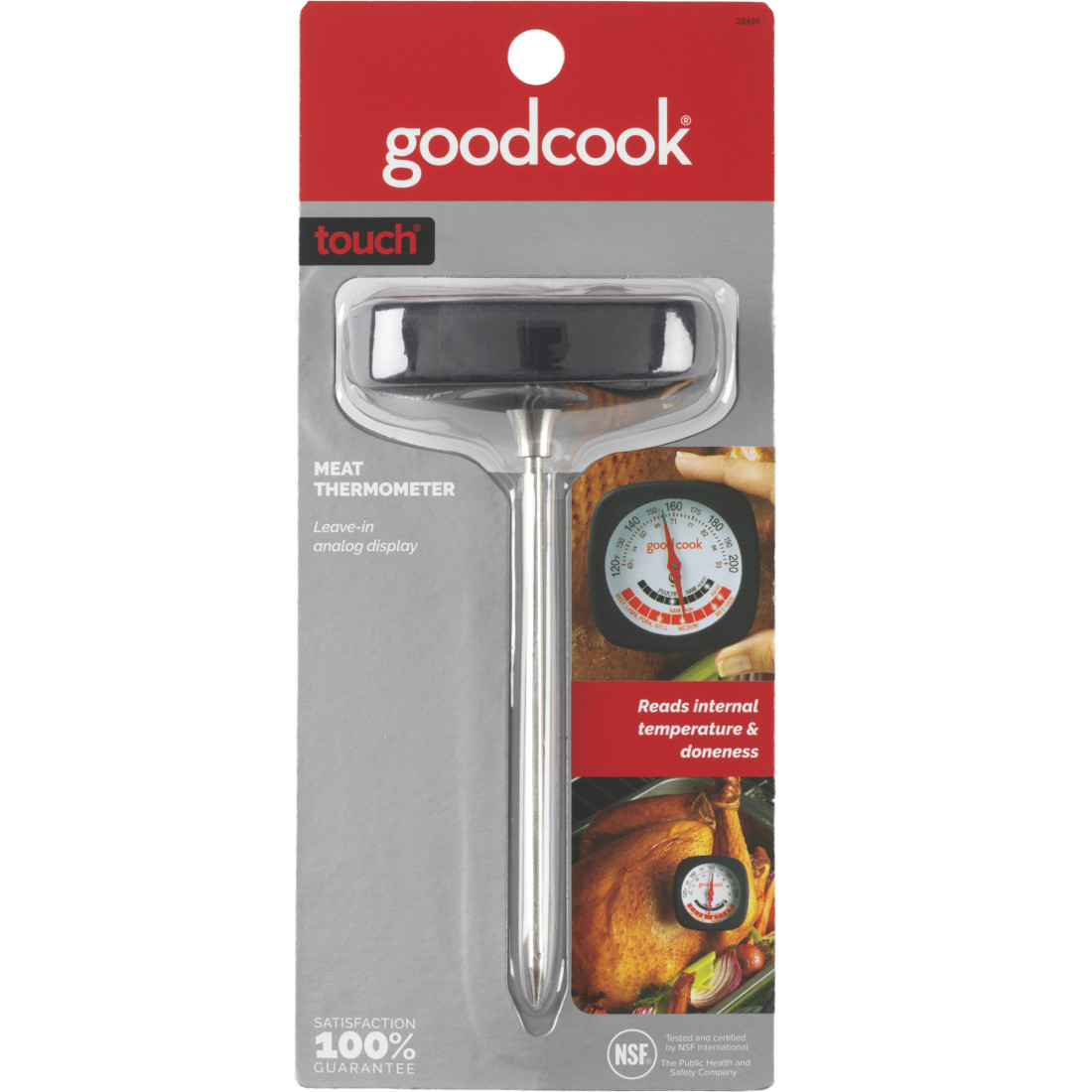 GoodCook NSF-Certified Stainless Steel Classic Precision Meat Thermometer,  Silver