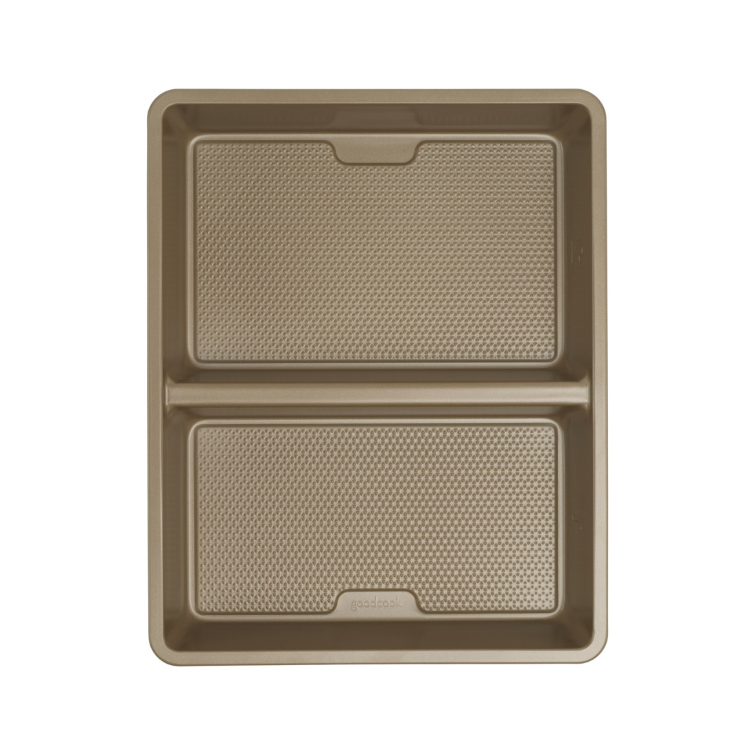GoodCook BestBake MultiMeal Nonstick Textured Carbon Steel Divided Oblong  Pan, 11 x 14, Bronze - GoodCook
