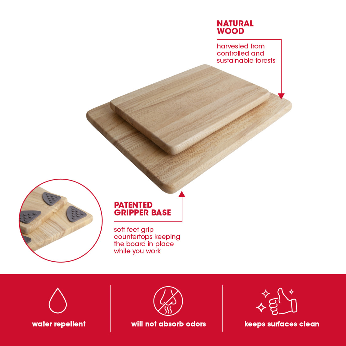 Architec Cutting Board, Gripperwood 2Pk - GoodCook