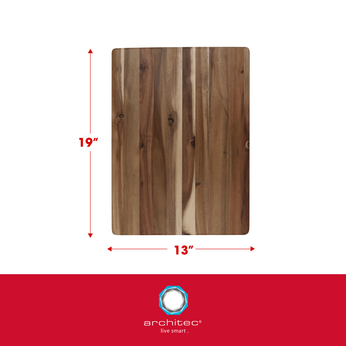 Architec Cutting Board Gripperwood Concave Acacia Rect 13x19 Goodcook 