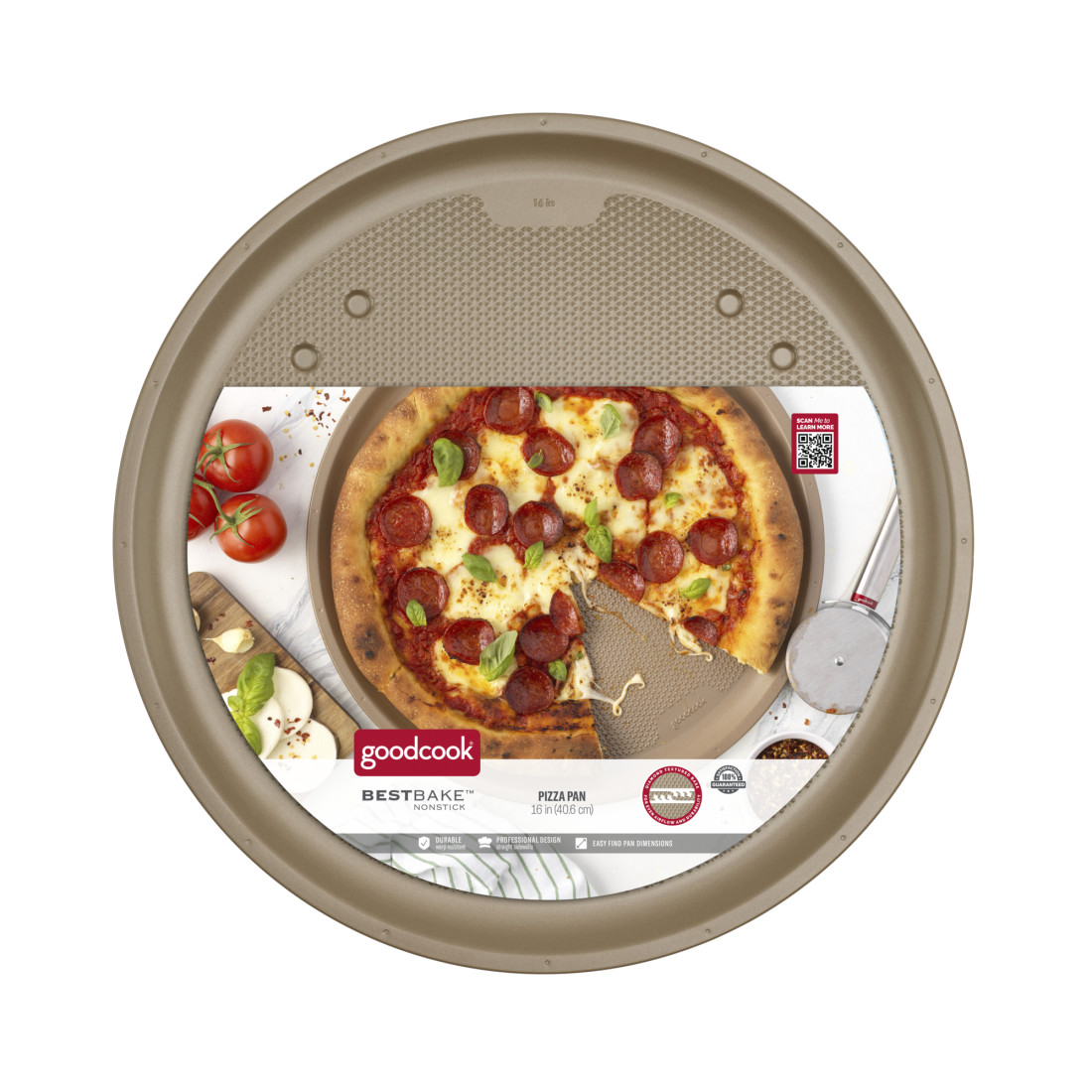 Wilton Bake It Better Steel Non-Stick Pizza Pan, 16-inch