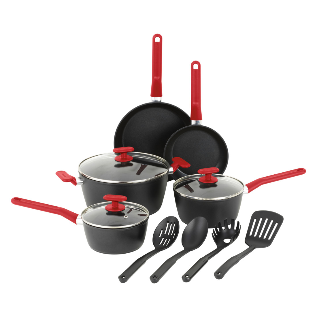 Cook N Home 3-Pieces Frying Saute Pan Set with Non-stick Coating
