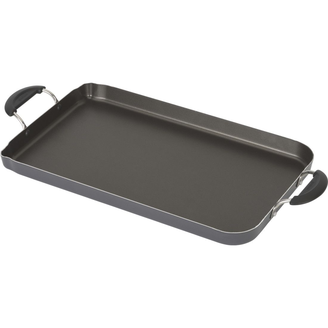 T-fal Specialty Hard Enamel Nonstick Cookware, Large Double Burner Griddle,  18 x 10.75 inch Black, C4061494 