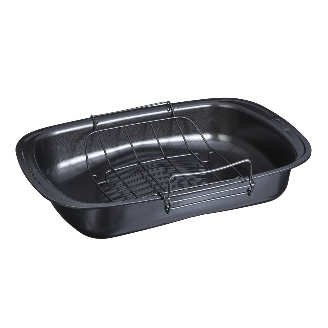 GoodCook Everyday Nonstick Extra Large Roast Pan with Rack Set, 17.5 x  11.75 Inch, Gray - GoodCook