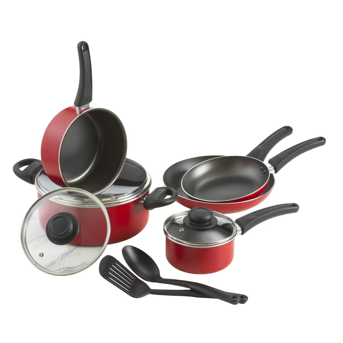  GoodCook Dishwasher Safe Nonstick, Even Heating Cookware, 10  pc, Non-stick black: Home & Kitchen