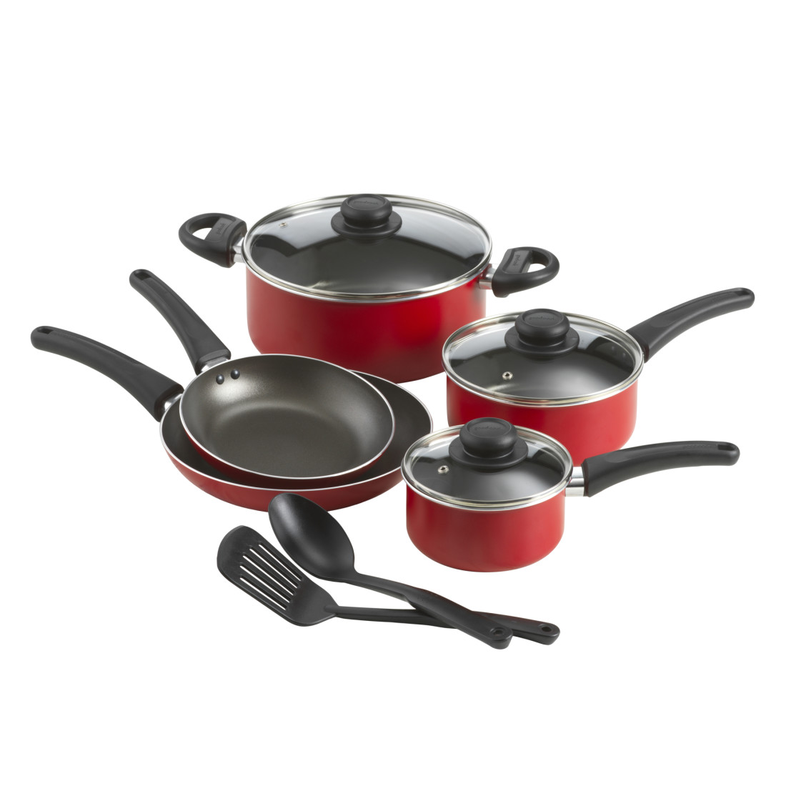 GoodCook Healthy Ceramic Titanium-infused 10-Piece Cookware Set with tools,  Light Blue - GoodCook