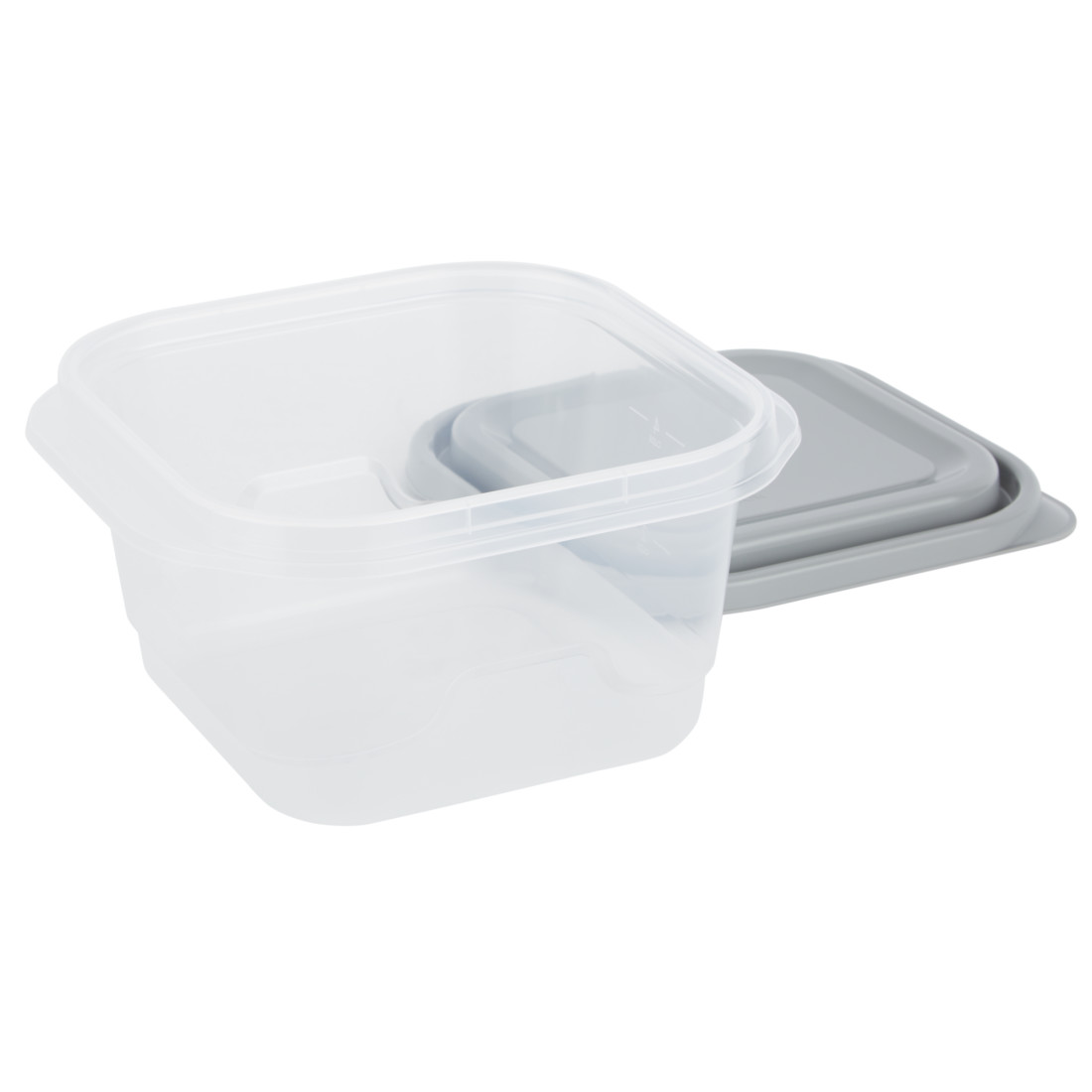 Square Food Containers Box Set of 5 with Airtight Snap On Lids by