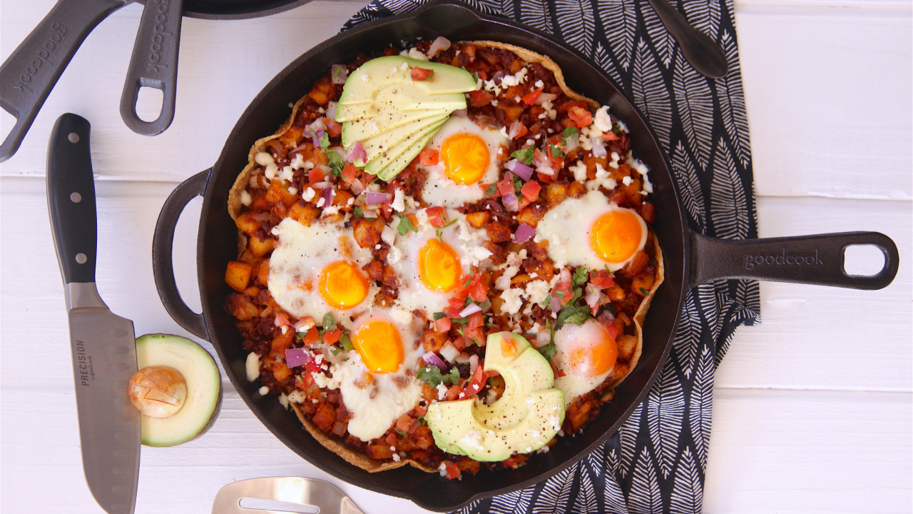 Chorizo Hash Huevos Rancheros Skillet - GoodCook