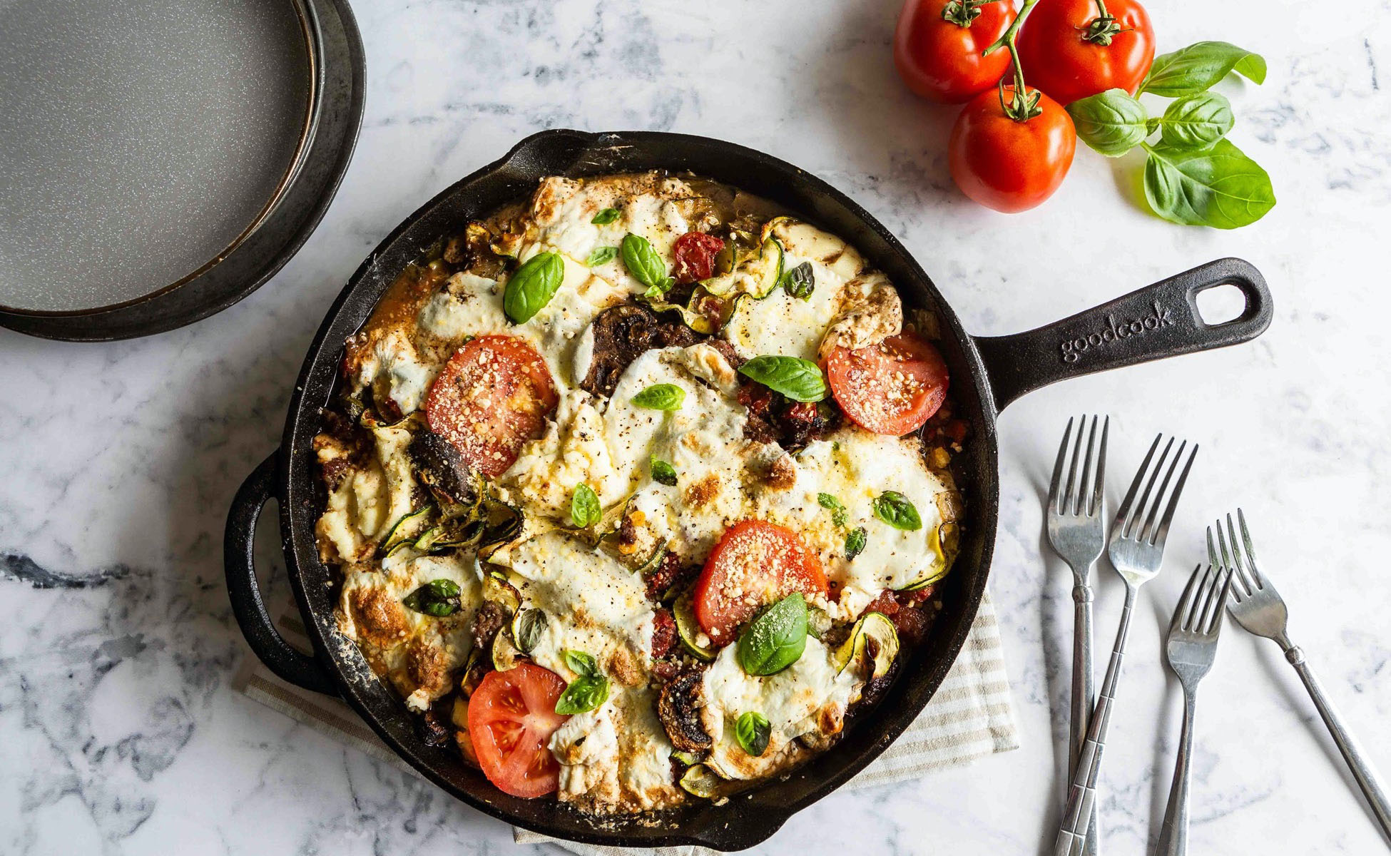 Cozy Low Carb Cast Iron Zoodle Lasagna - GoodCook